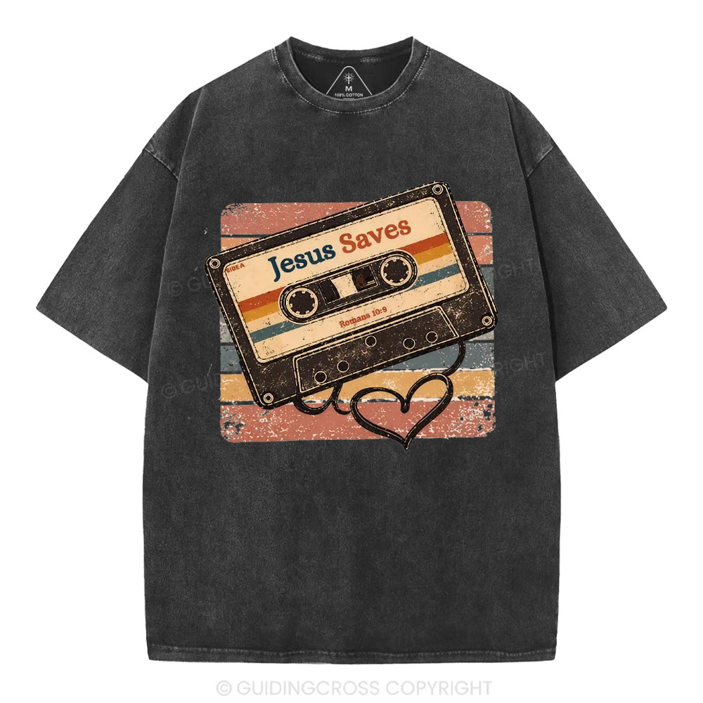 Jesus Saves Christian Washed T-Shirt1