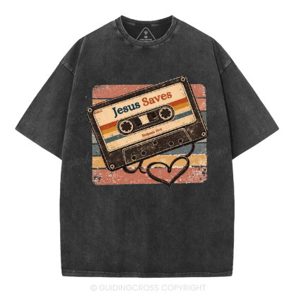 Jesus Saves Christian Washed T-Shirt1