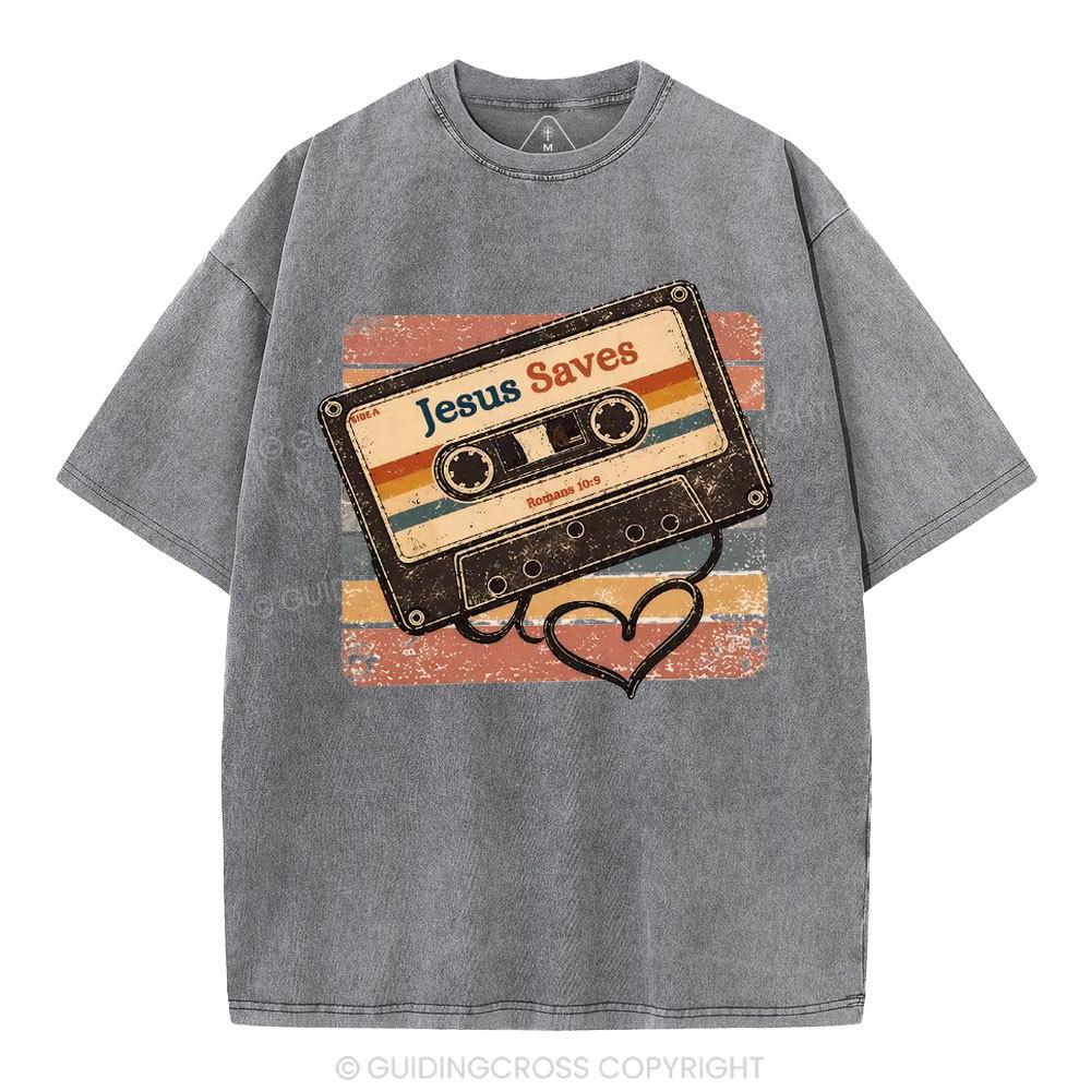 Jesus Saves Christian Washed T-Shirt1