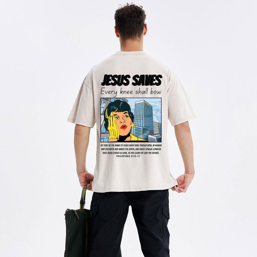 Jesus Saves Christian Washed T-Shirt