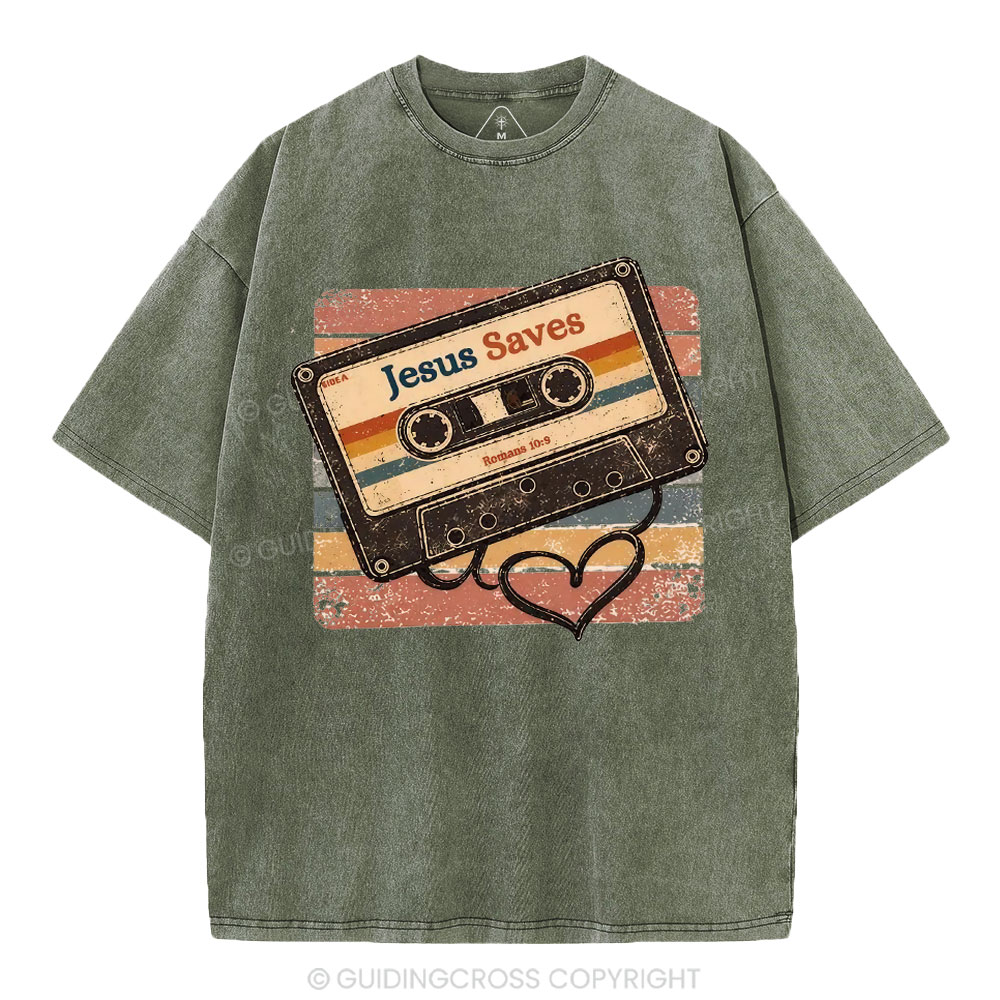 Jesus Saves Christian Washed T-Shirt1
