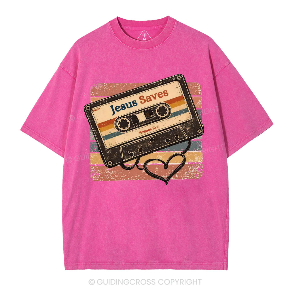 Jesus Saves Christian Washed T-Shirt1