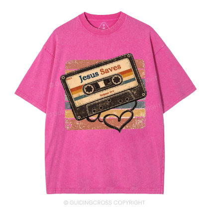 Jesus Saves Christian Washed T-Shirt1