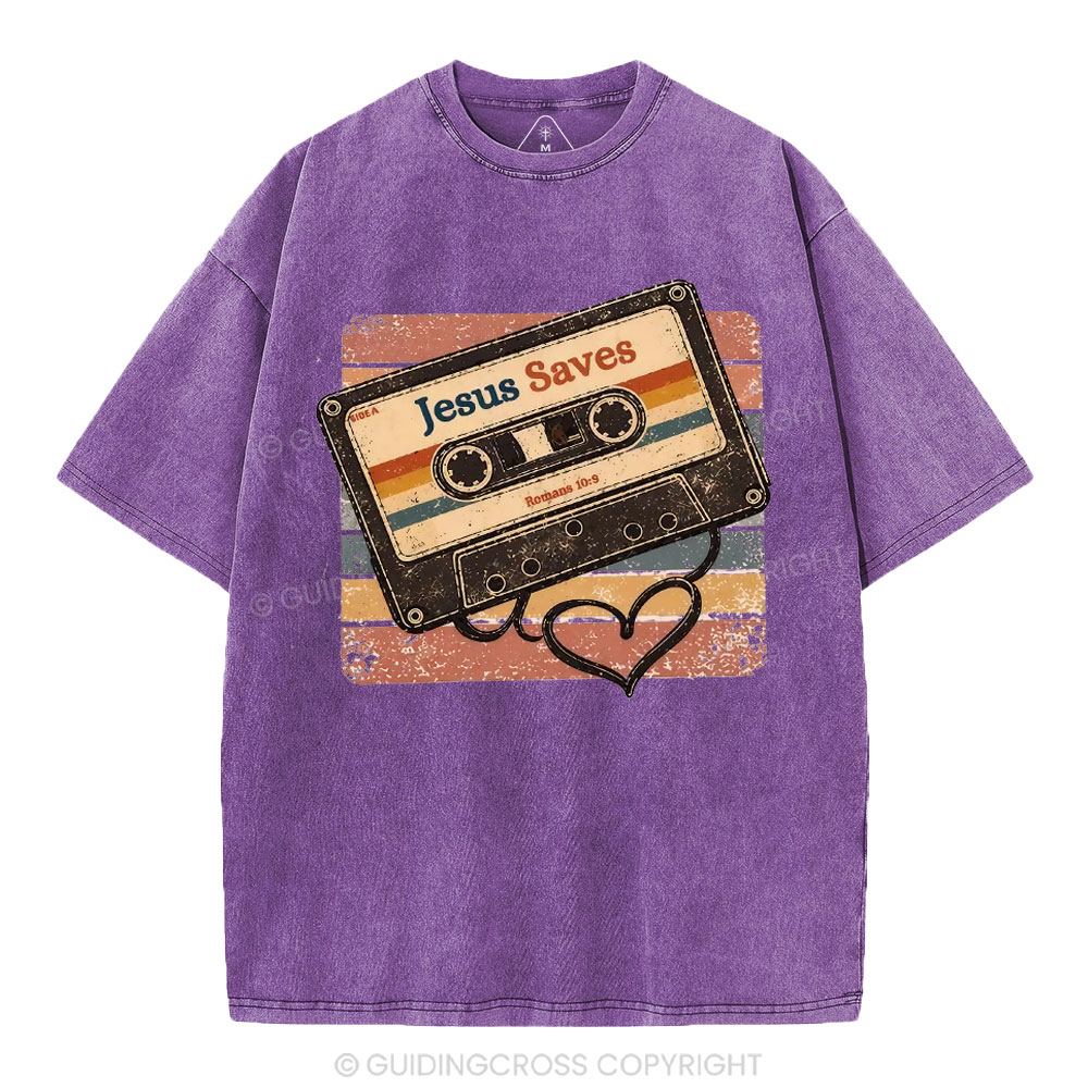 Jesus Saves Christian Washed T-Shirt1