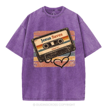 Jesus Saves Christian Washed T-Shirt1