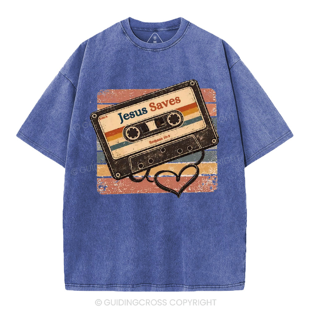 Jesus Saves Christian Washed T-Shirt1