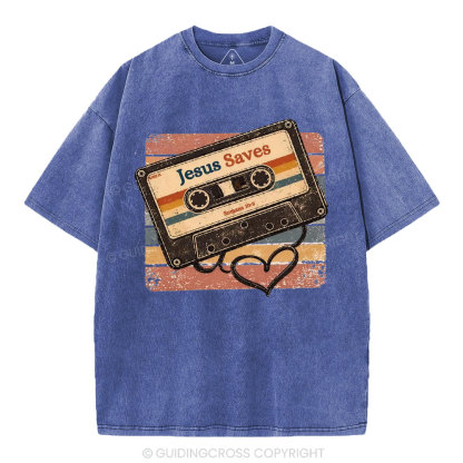 Jesus Saves Christian Washed T-Shirt1