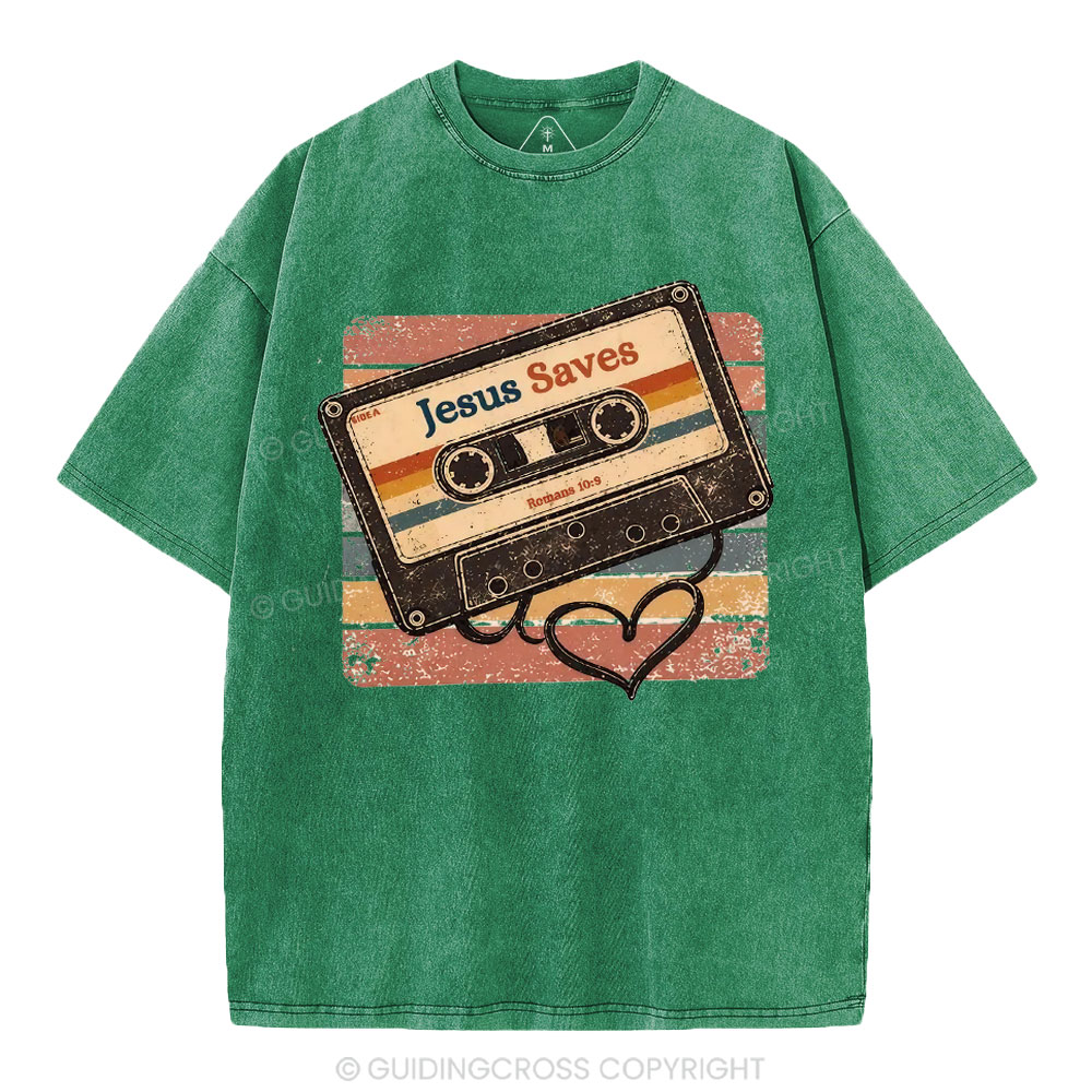 Jesus Saves Christian Washed T-Shirt1