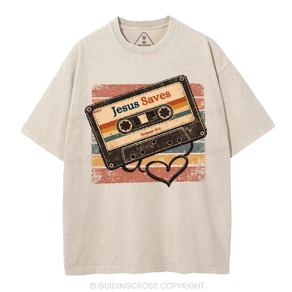 Jesus Saves Christian Washed T-Shirt1