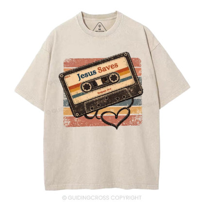 Jesus Saves Christian Washed T-Shirt1
