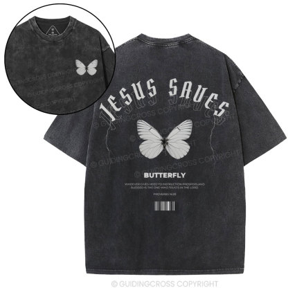 Jesus Saves Christian Washed T-Shirt