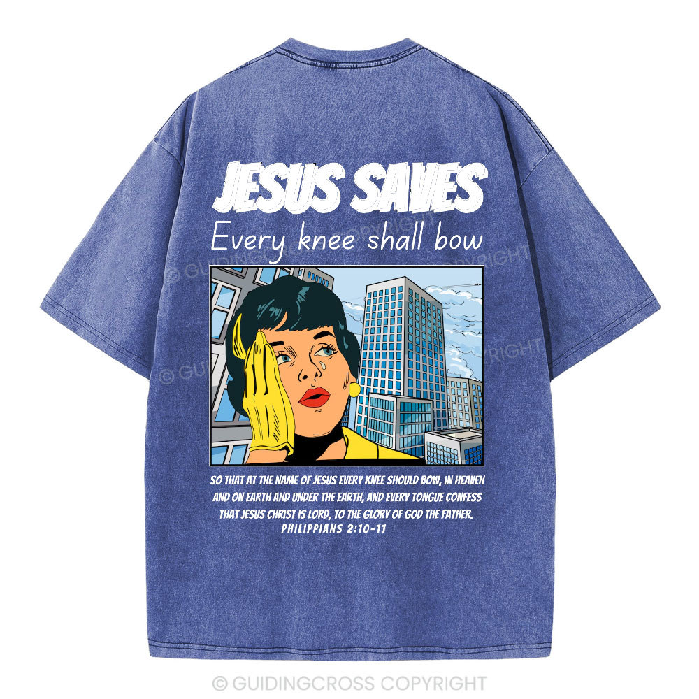Jesus Saves Christian Washed T-Shirt