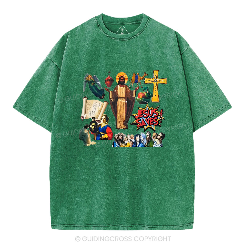 Jesus Saves Christian Washed T-Shirt