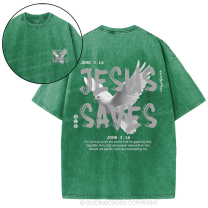 Jesus Saves Christian Washed T-Shirt