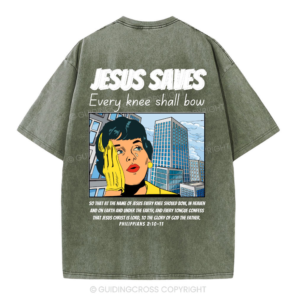Jesus Saves Christian Washed T-Shirt