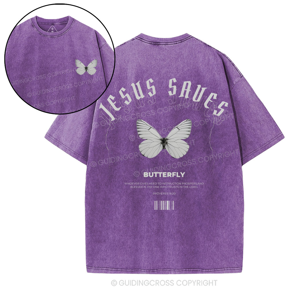 Jesus Saves Christian Washed T-Shirt
