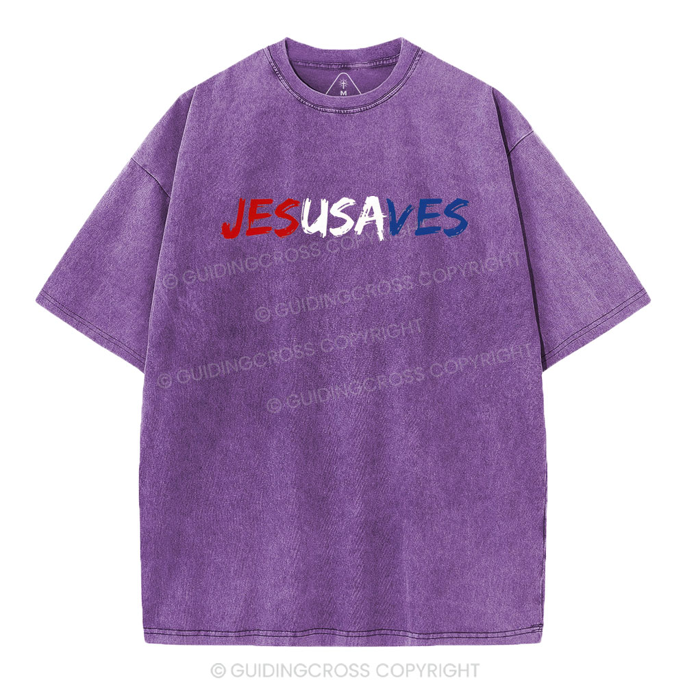 Jesus Saves Christian Washed T-Shirt