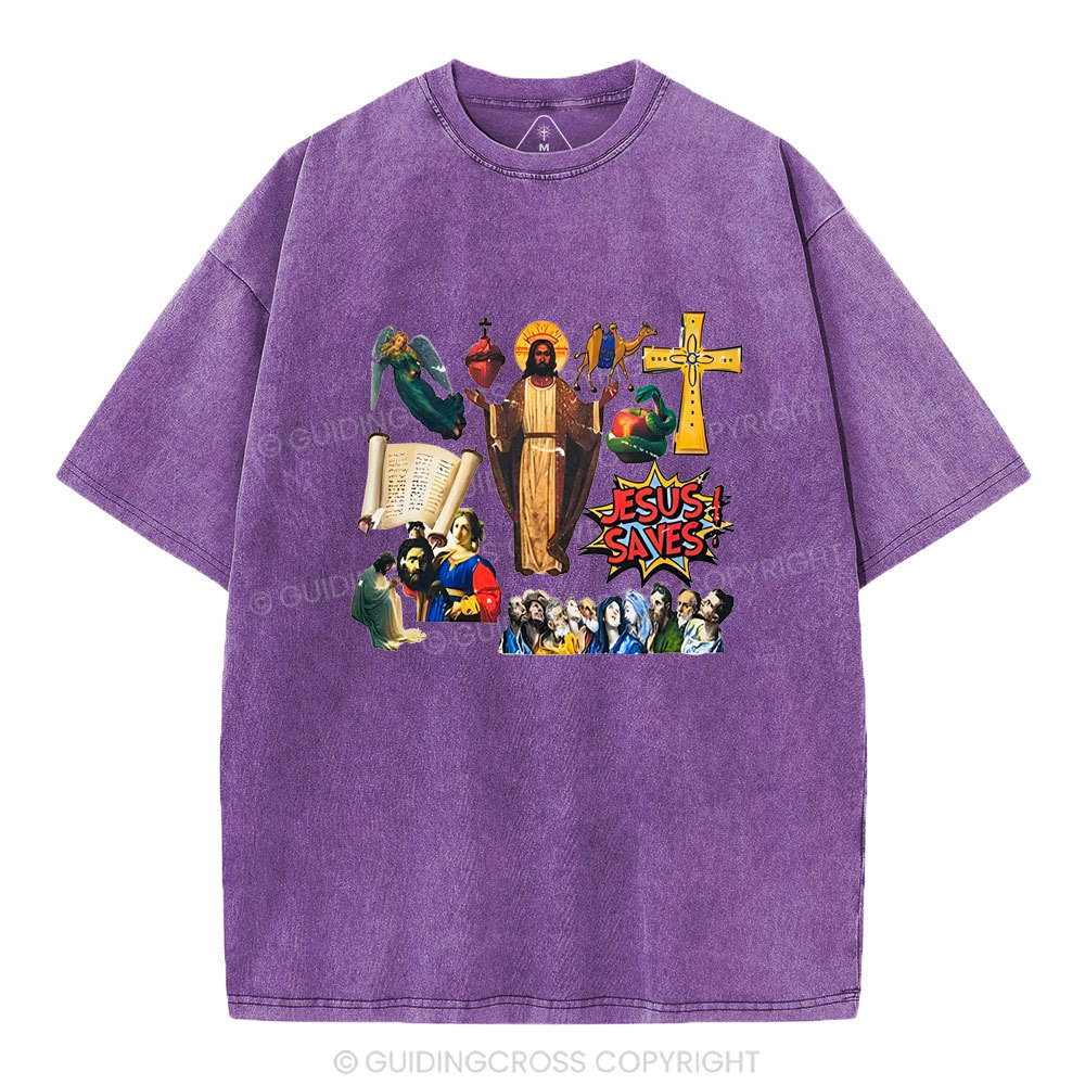 Jesus Saves Christian Washed T-Shirt