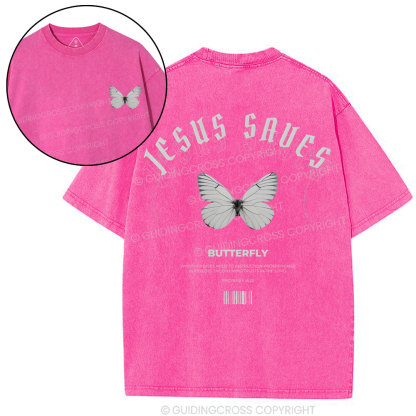 Jesus Saves Christian Washed T-Shirt