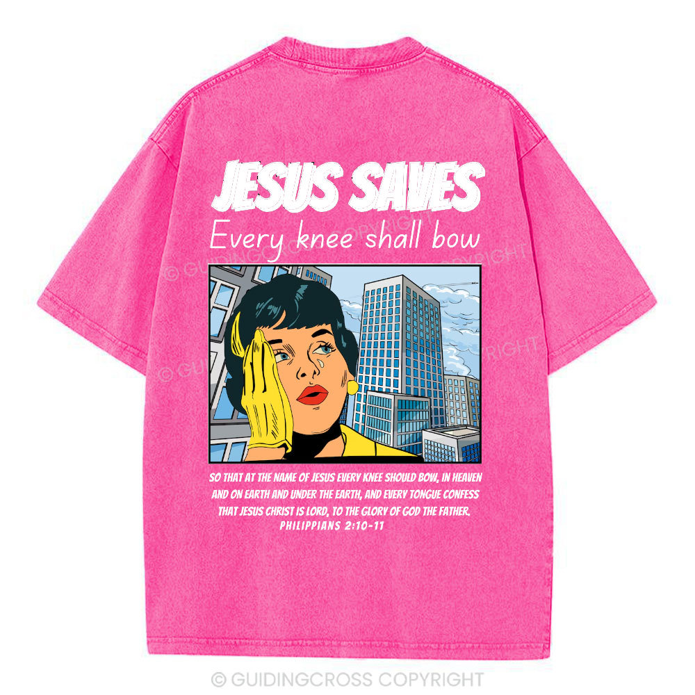 Jesus Saves Christian Washed T-Shirt