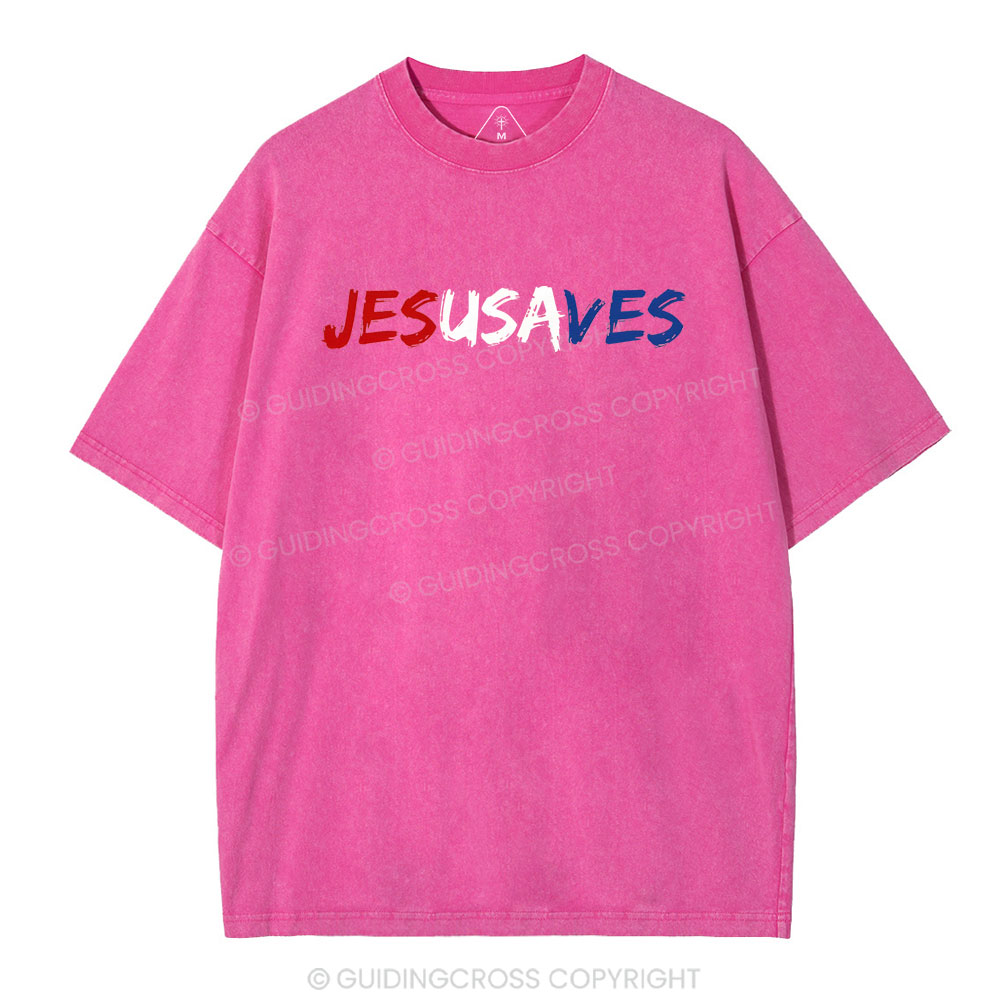 Jesus Saves Christian Washed T-Shirt