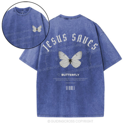 Jesus Saves Christian Washed T-Shirt