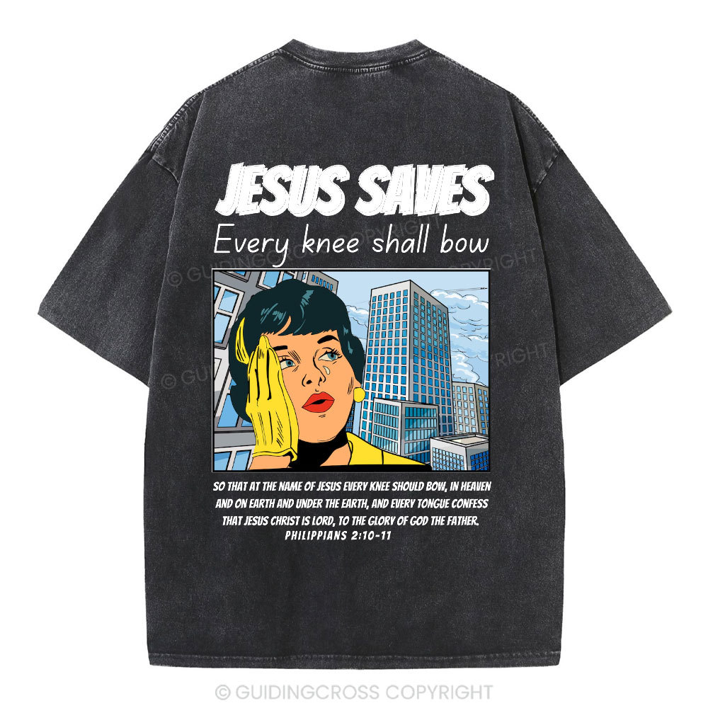 Jesus Saves Christian Washed T-Shirt