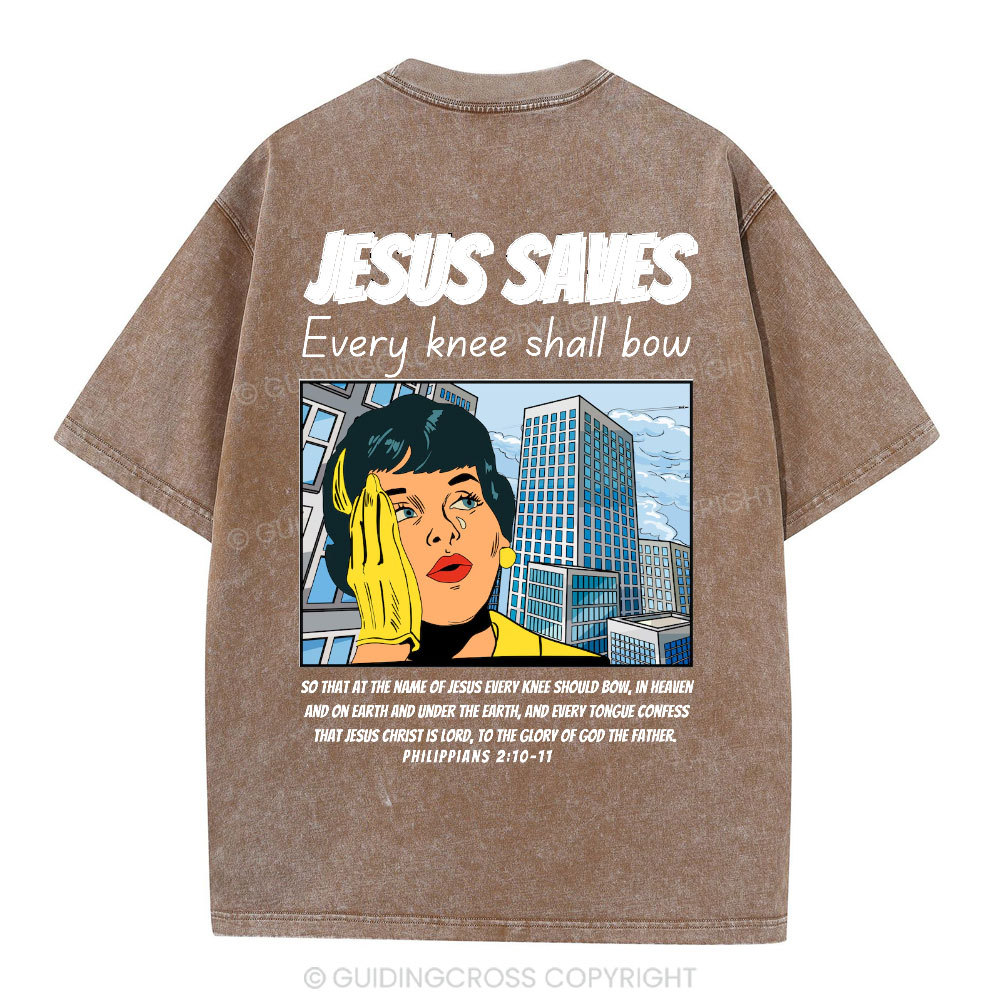Jesus Saves Christian Washed T-Shirt