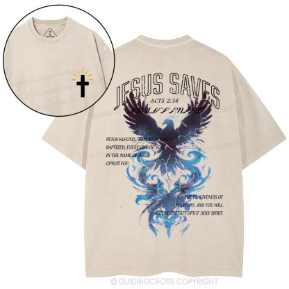 Jesus Saves Christian Washed T-Shirt