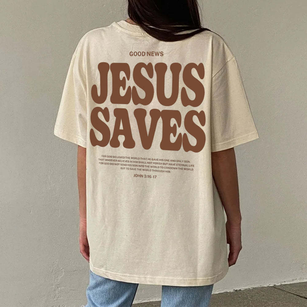 Jesus Saves Christian Washed T-Shirt