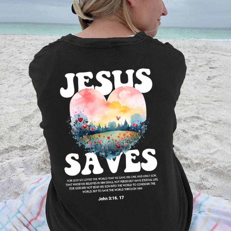Jesus Saves Christian Washed T-shirt