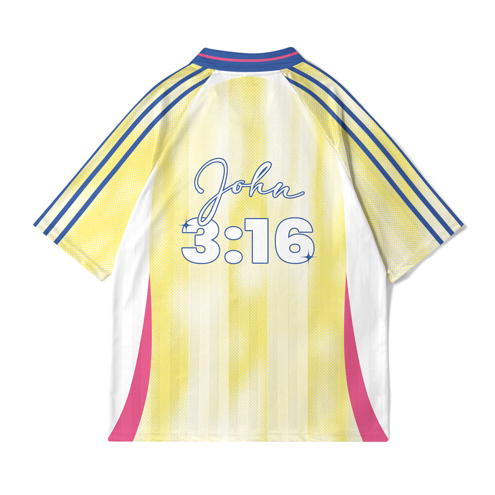 Jesus Saves Christian Yellow Collar Jersey