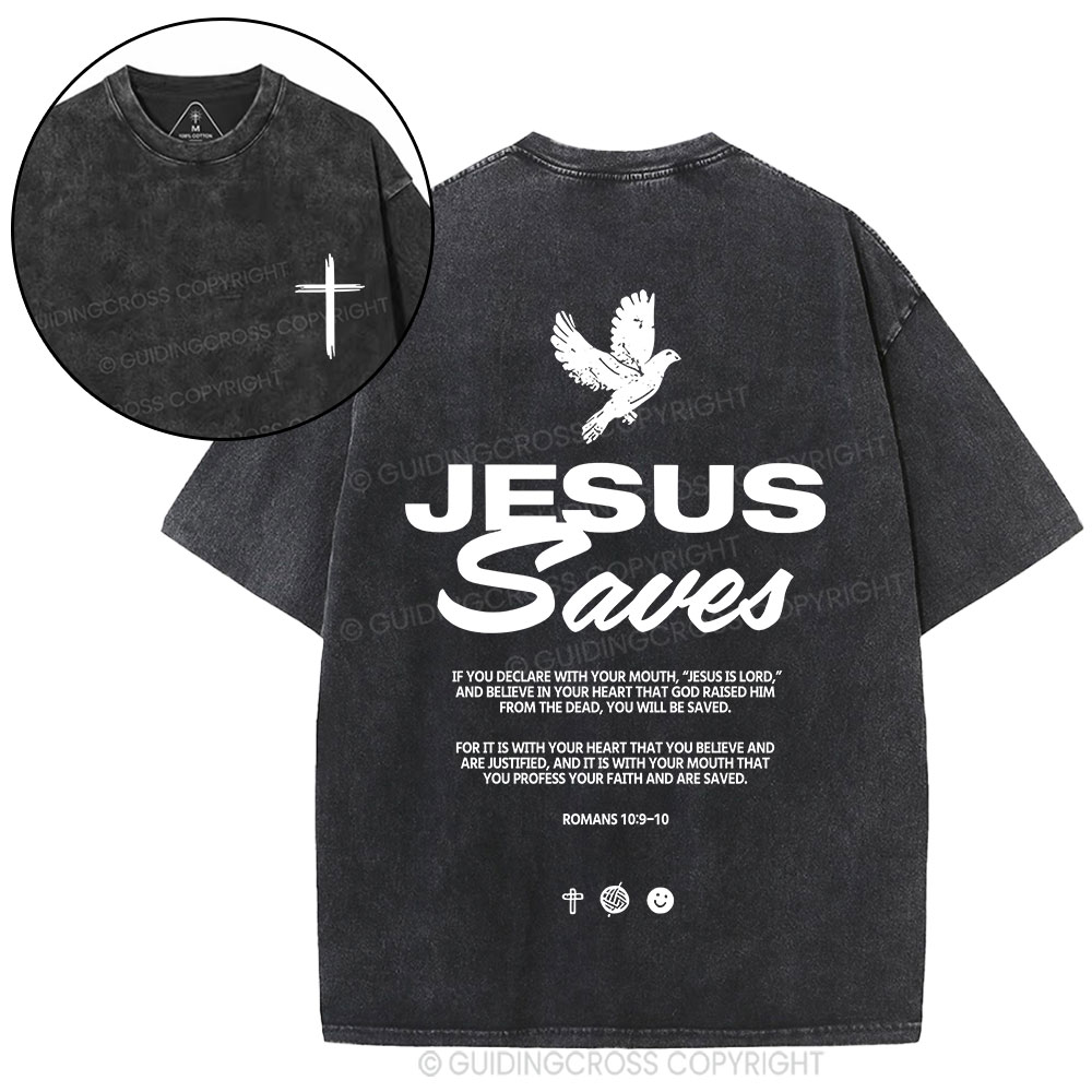 Jesus Saves Christian washed T-Shirt