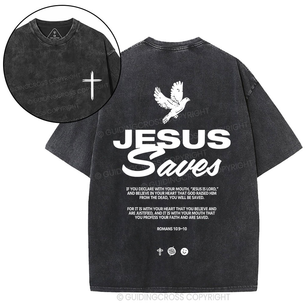 Jesus Saves Christian washed T-Shirt
