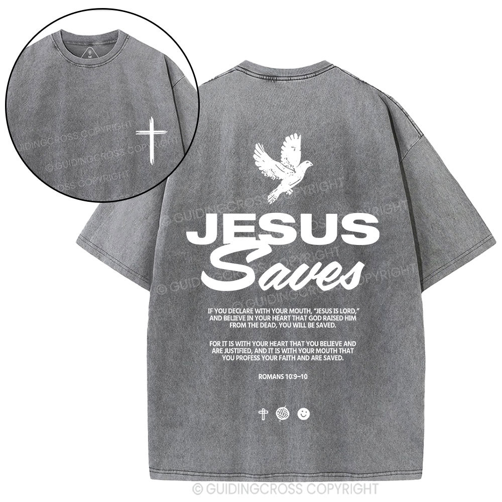 Jesus Saves Christian washed T-Shirt