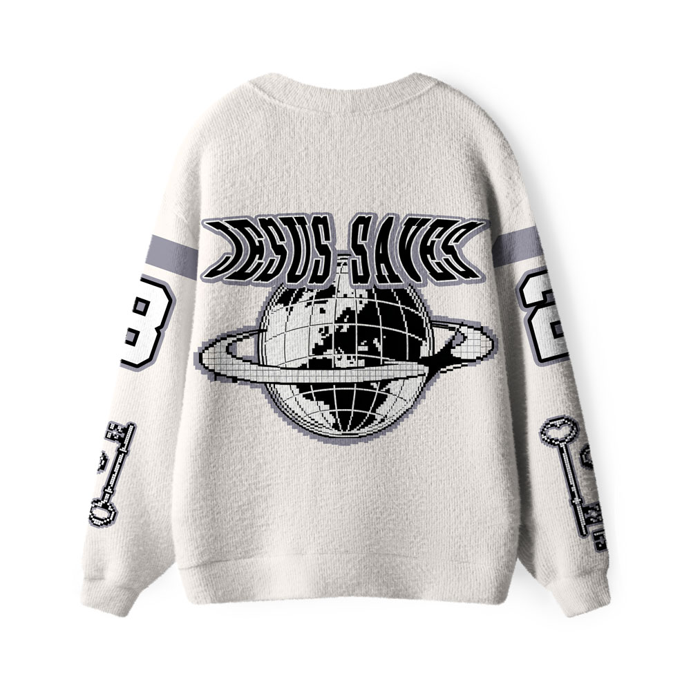 Jesus Saves Furry Christian Lightweight Cardigan