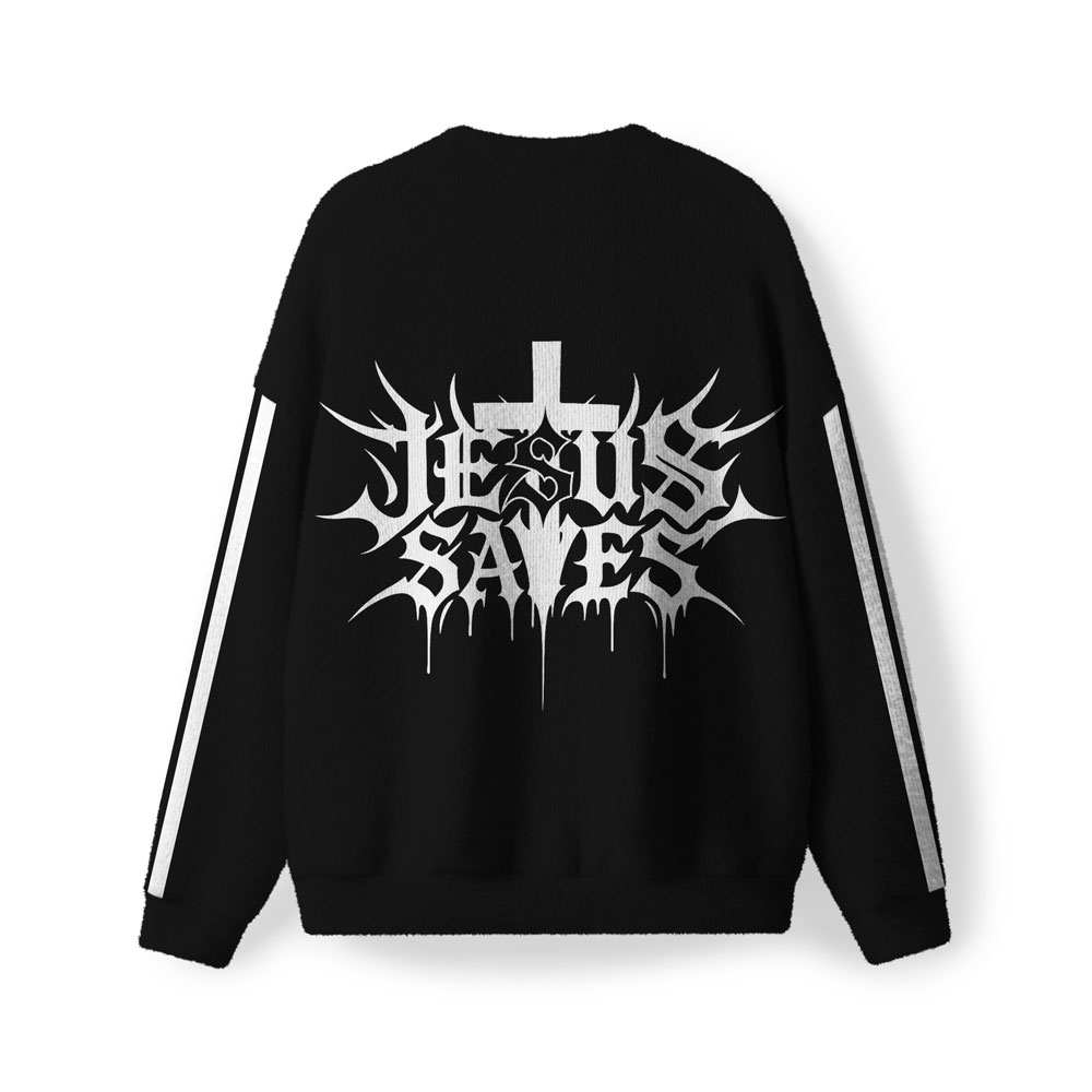 Jesus Saves Furry Christian Lightweight Sweater