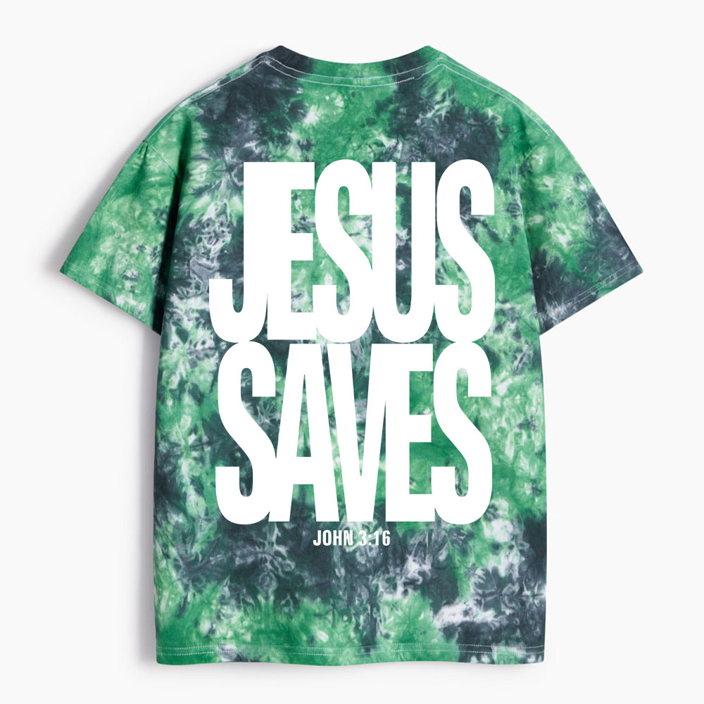Jesus Saves Heavy Cotton Tie Dye T-Shirt