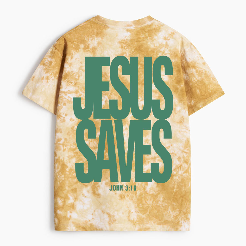 Jesus Saves Heavy Cotton Tie Dye T-Shirt