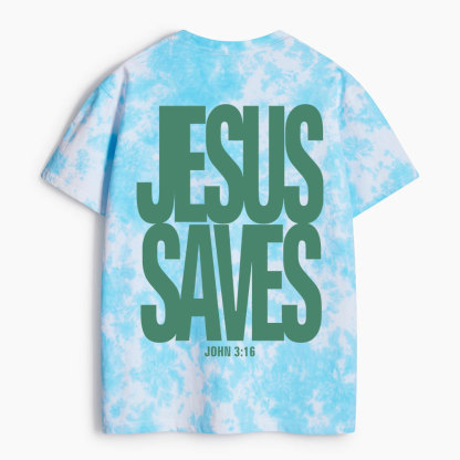Jesus Saves Heavy Cotton Tie Dye T-Shirt