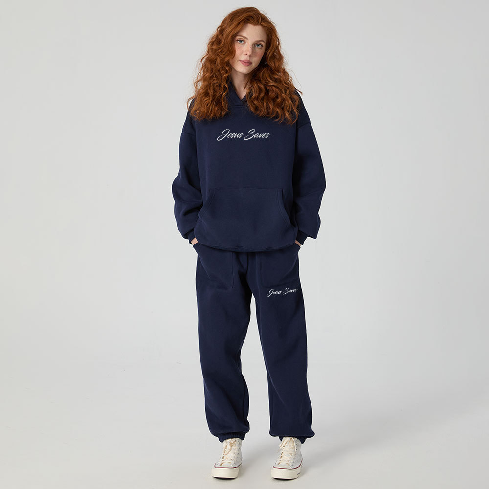 Jesus Saves Premium Fleece Hoodie Set