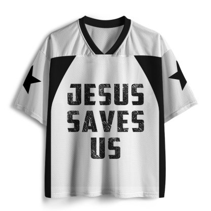 Jesus Saves Us Christian Mesh Jersey
