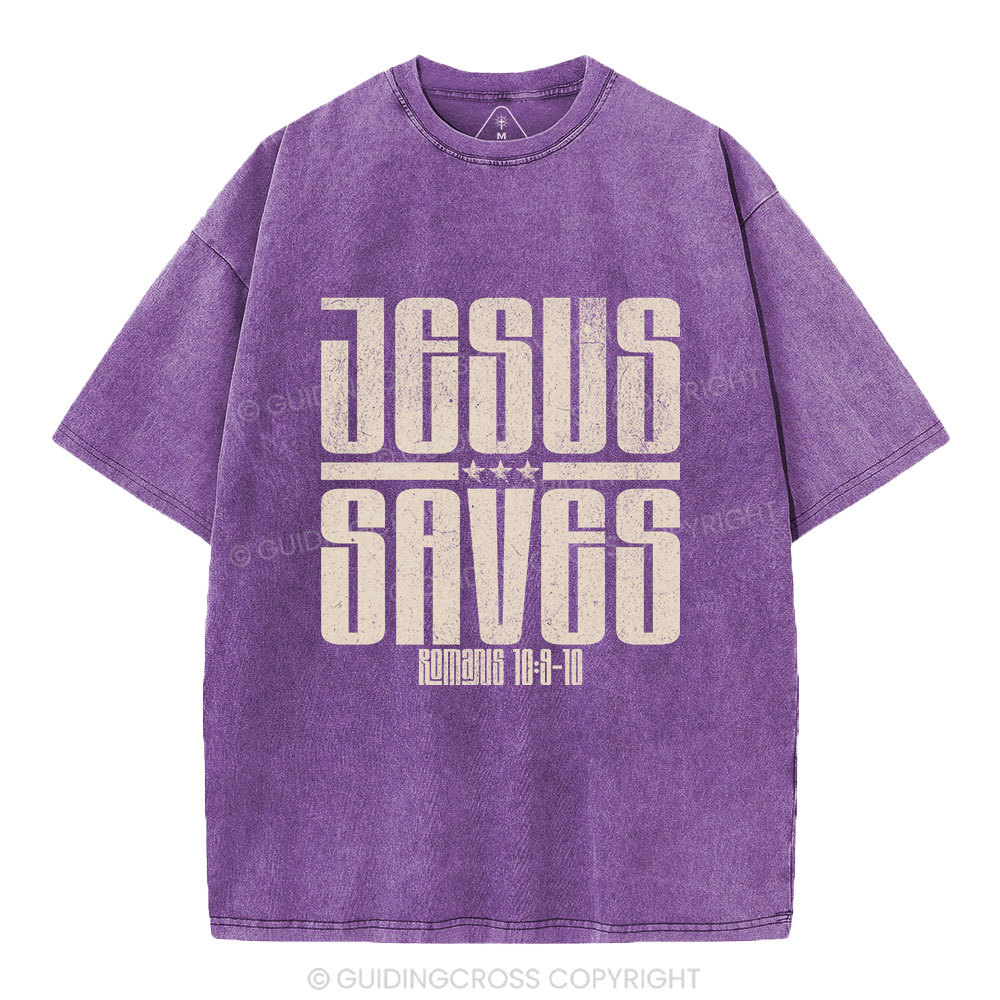 Jesus Saves Washed T-Shirt