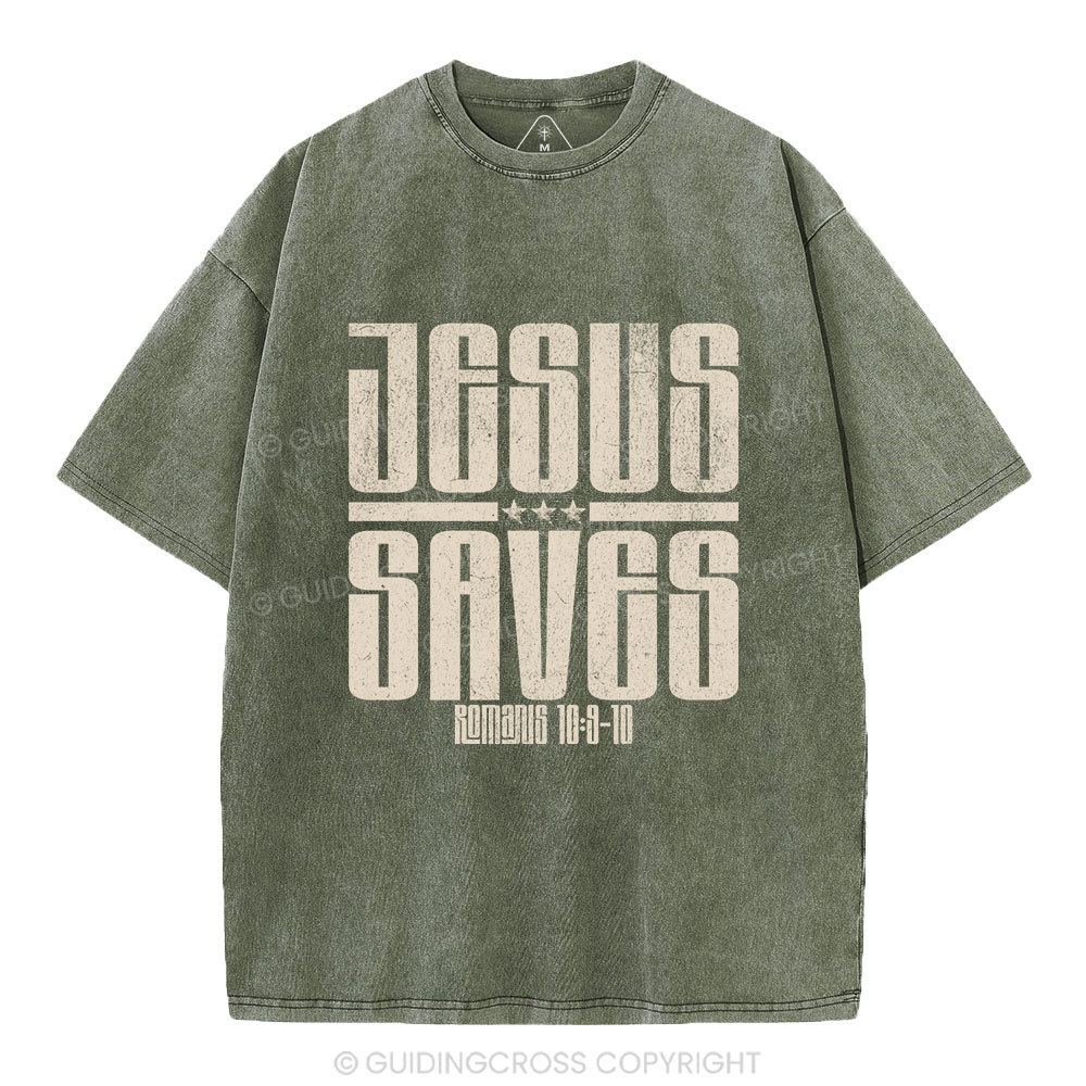 Jesus Saves Washed T-Shirt