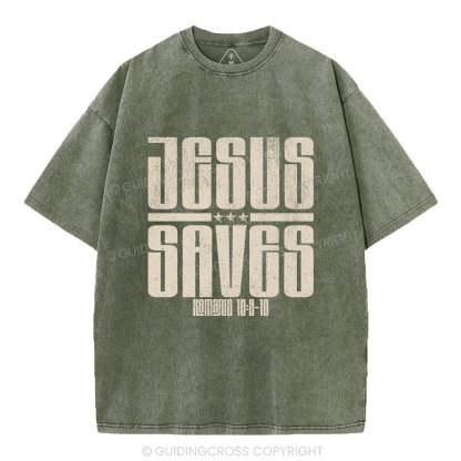 Jesus Saves Washed T-Shirt