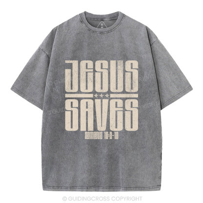 Jesus Saves Washed T-Shirt