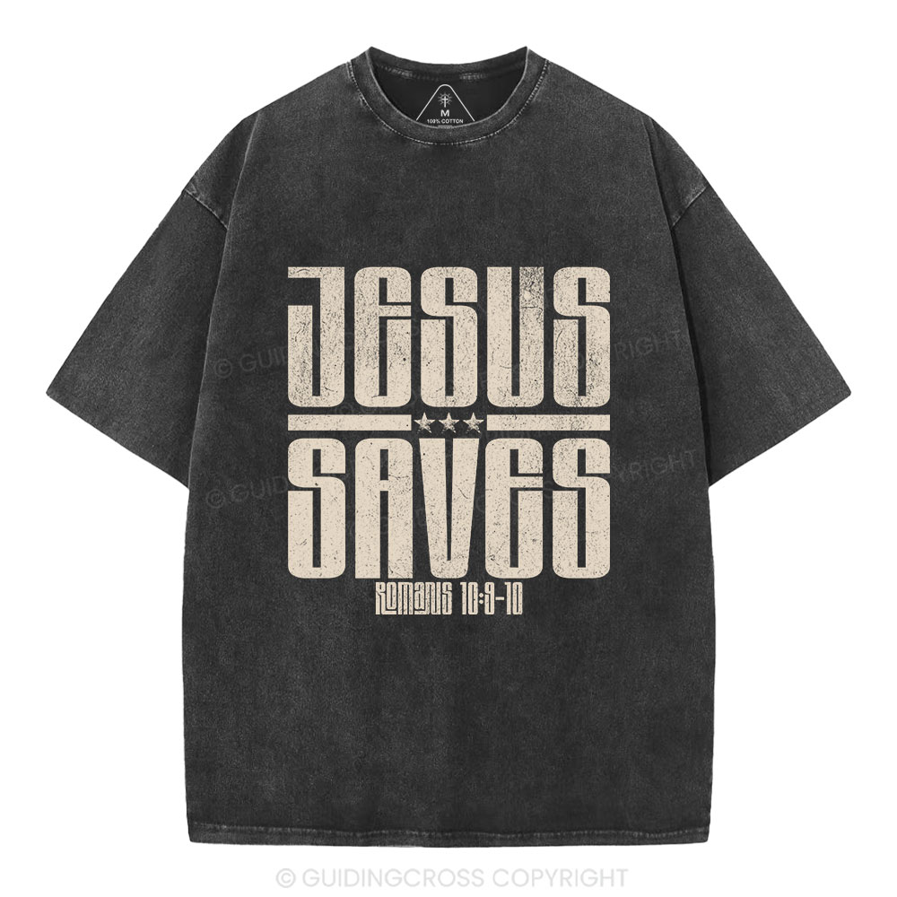 Jesus Saves Washed T-Shirt