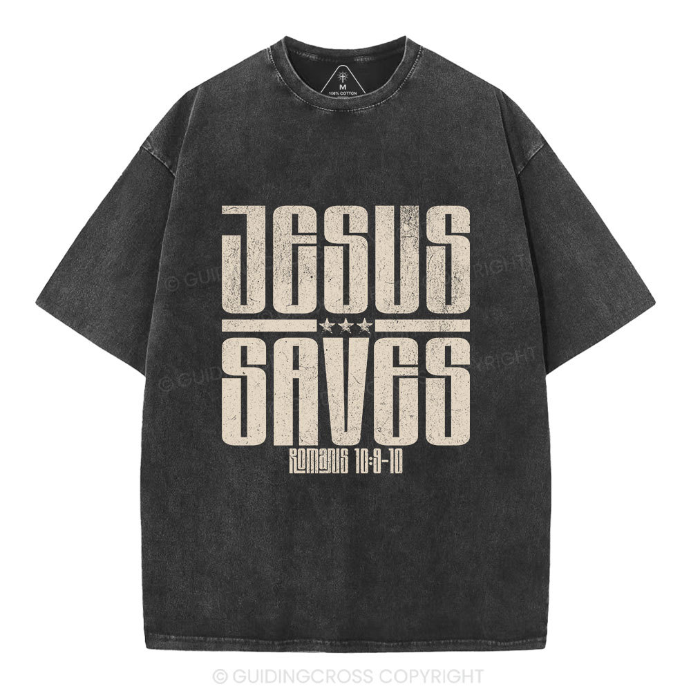 Jesus Saves Washed T-Shirt