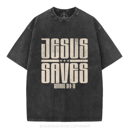 Jesus Saves Washed T-Shirt