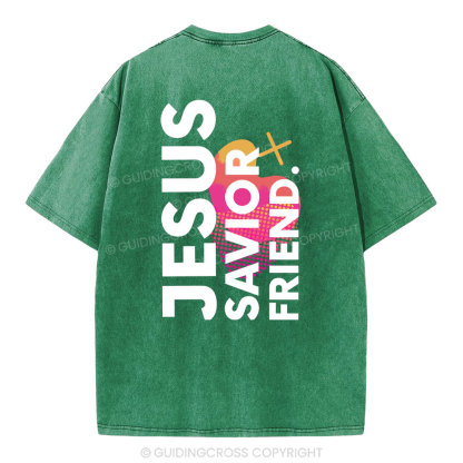 Jesus Savior Friend Christian Washed T-Shirt